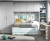 Jugendzimmer bestehend aus Bettgestell mit Auziehbett, Schreibtisch und Brückenschrank